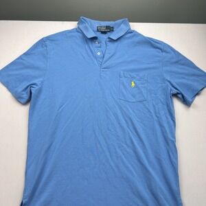 Polo Ralph‎ Lauren Shirt Mens Large Blue Polo Pony Logo Golf Vintage